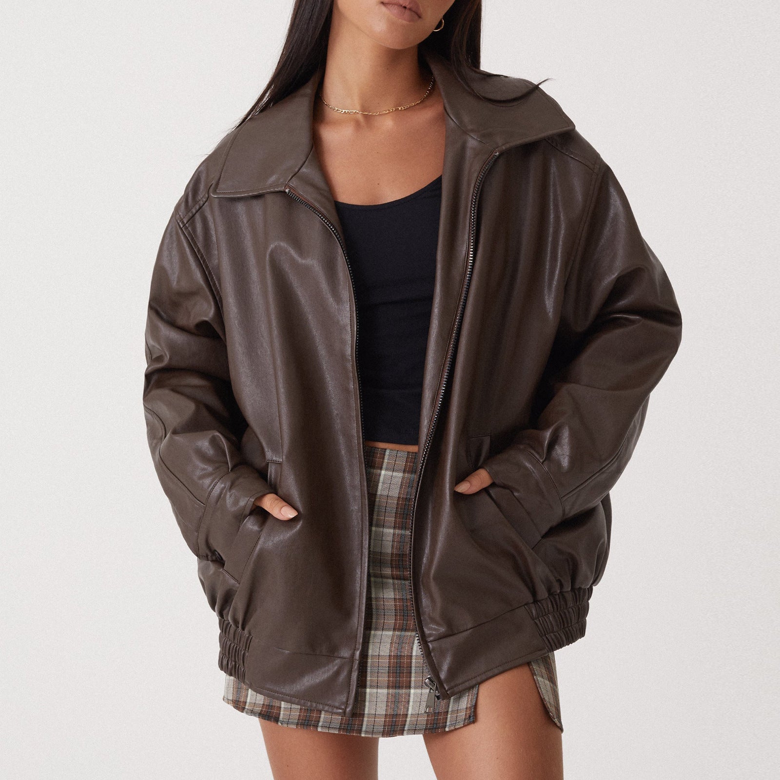 Noah | Faux Leather Zip-up Jacket