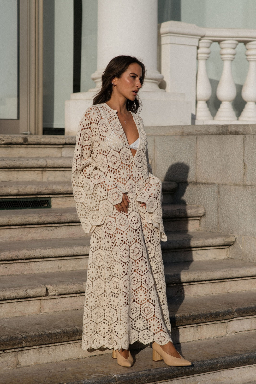 Lena | Crochet Lace Maxi Dress