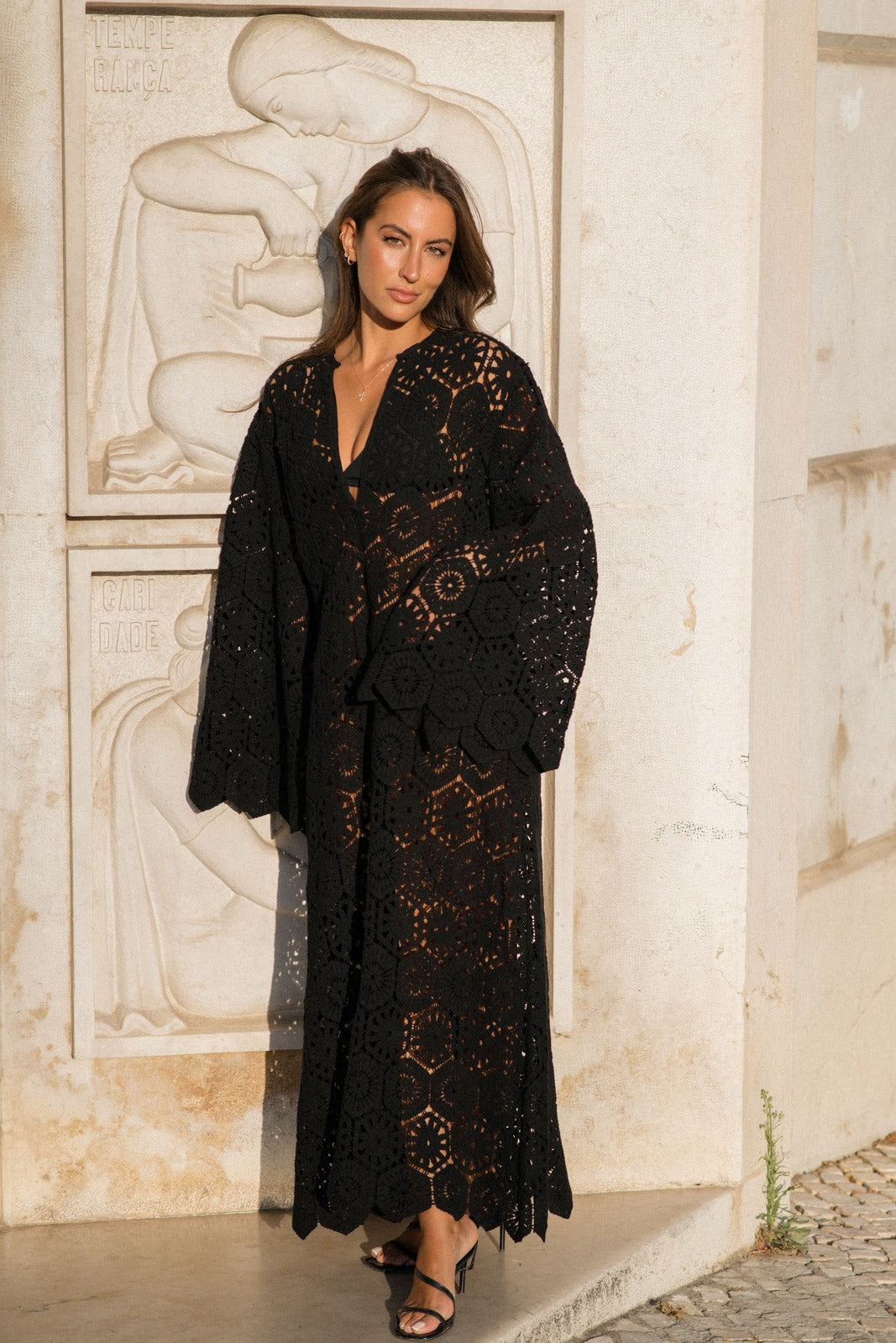 Lena | Crochet Lace Maxi Dress