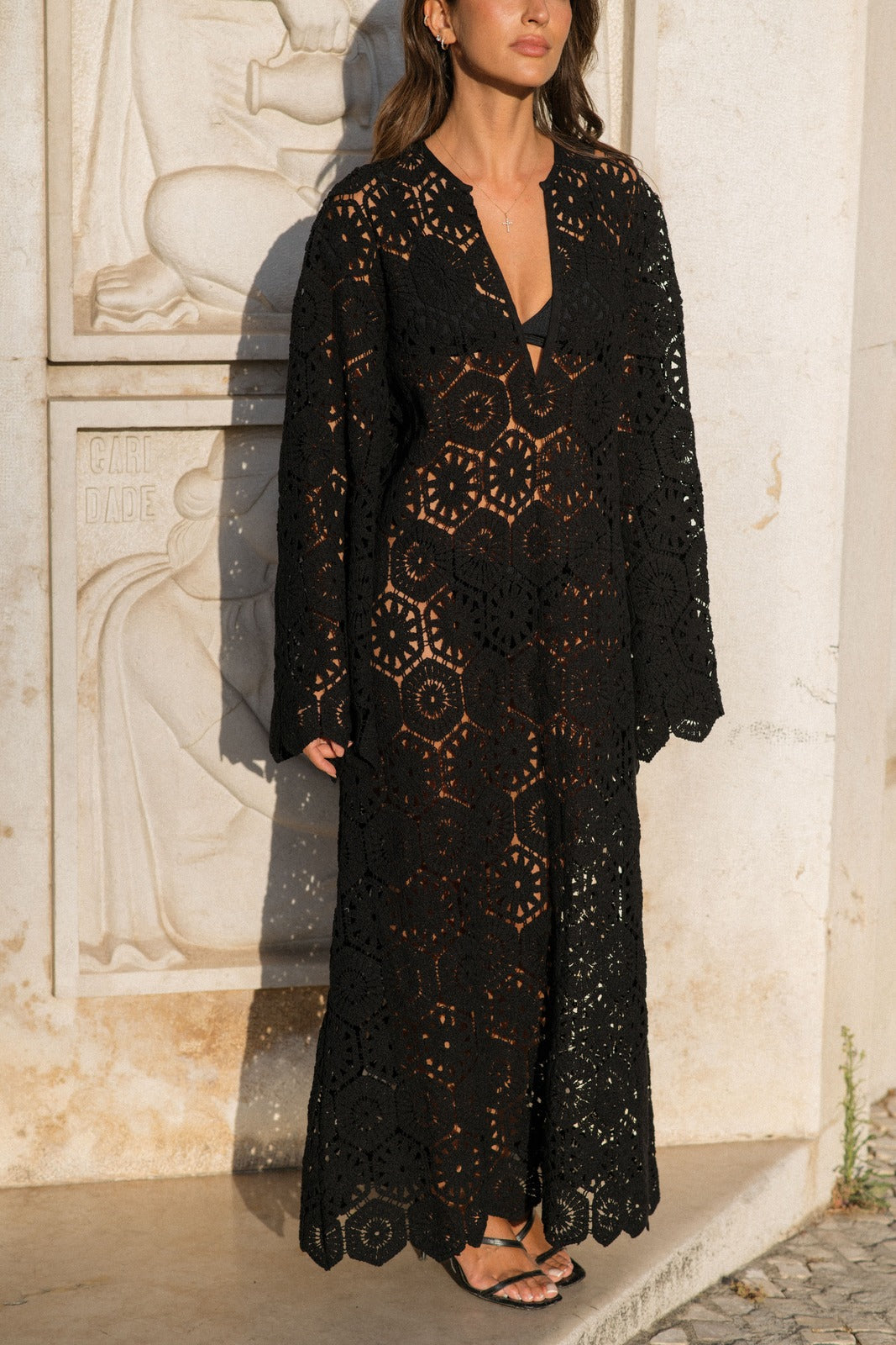 Lena | Crochet Lace Maxi Dress