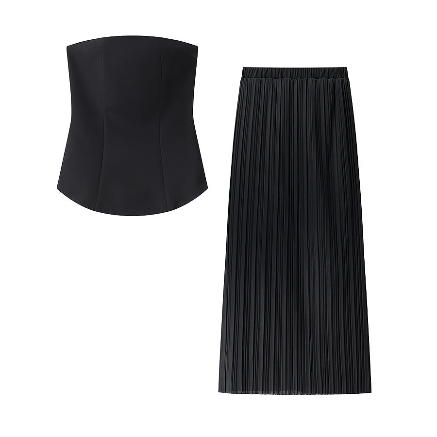 Jane | Strapless Pleated Dress