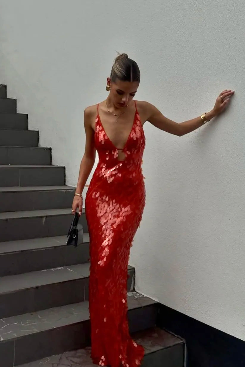 Isla | Backless Sequin Dress