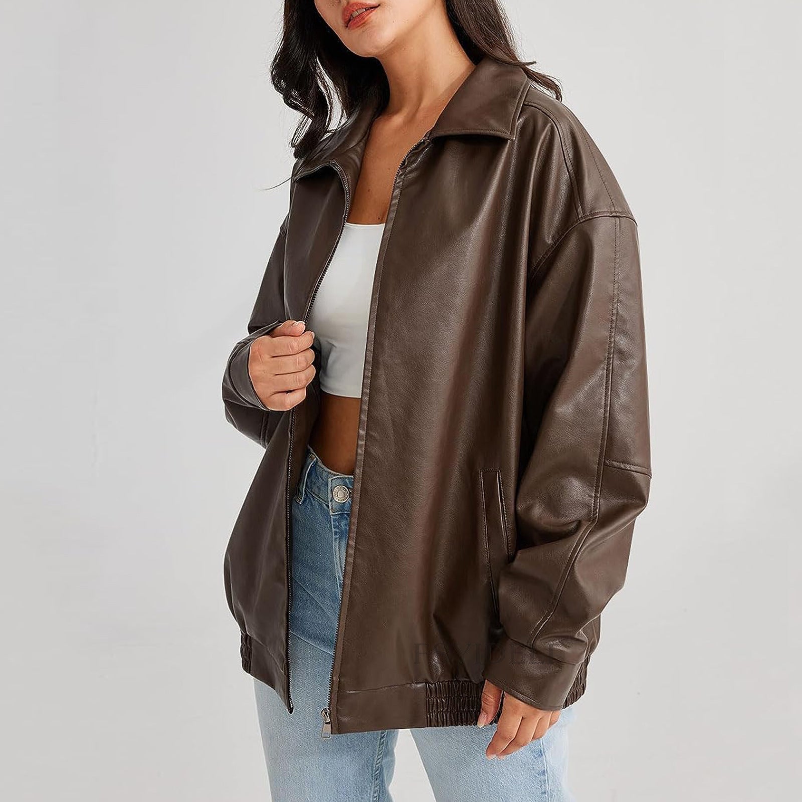Noah | Faux Leather Zip-up Jacket