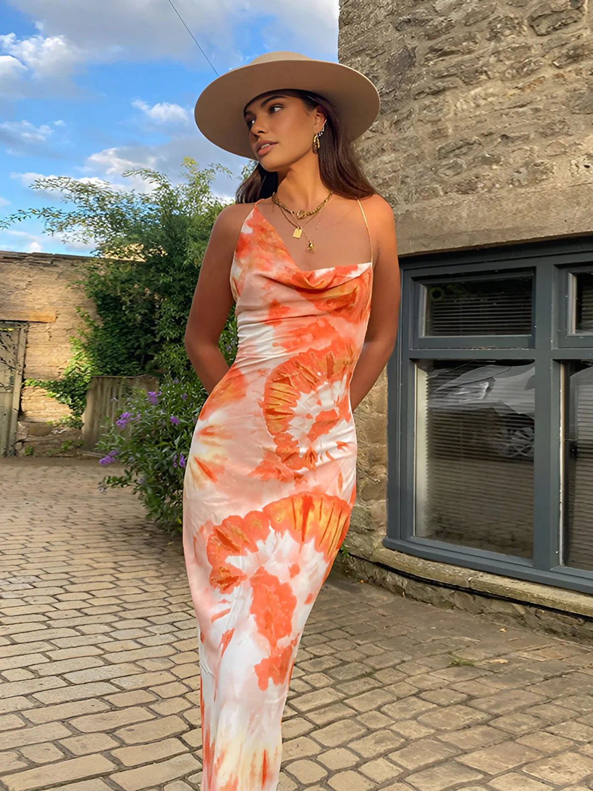 Alya | Printed Halter Long Dress