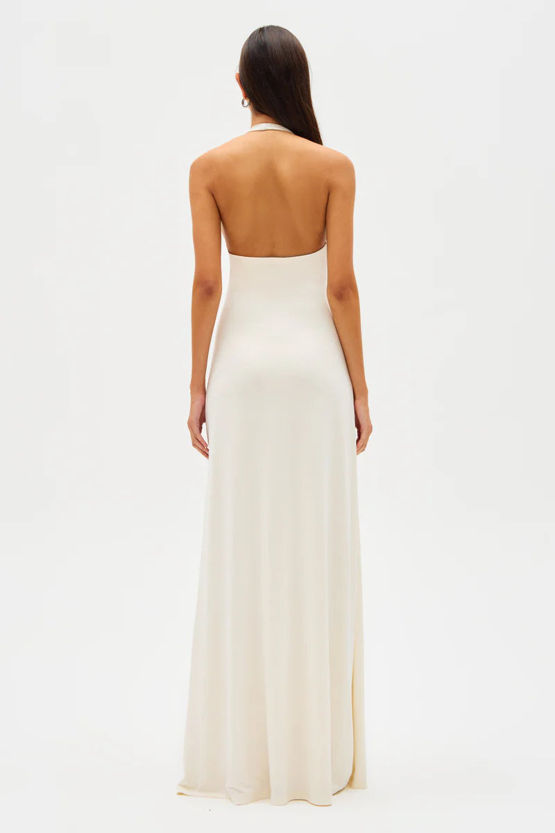 Xara | Deep V Halter Gown