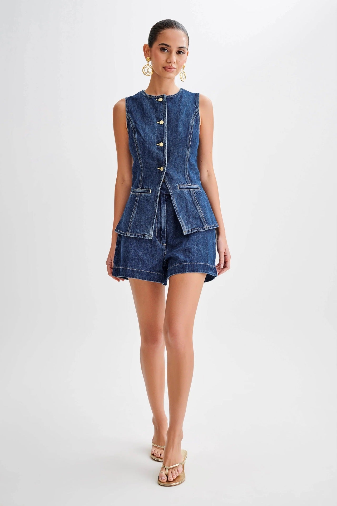 Irina | Sleeveless Denim Jumpsuit